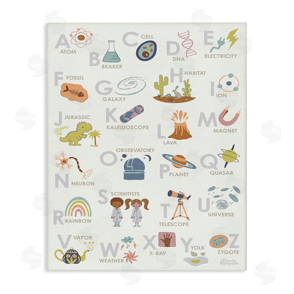 stupell industries Carrie Cantwell | Science Theme Alphabet Wall Art
