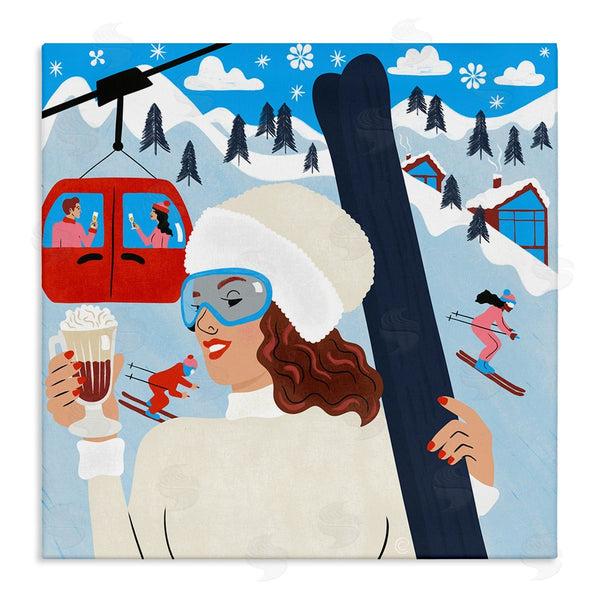 stupell industries Carrie Cantwell | Sipping Cocoa on Ski Lift Wall Art