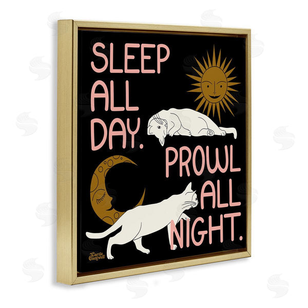 Stupell Industries Carrie Cantwell | Sleep And Prowl Cats
