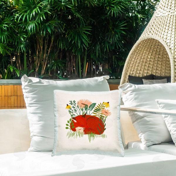 Stupell Industries Carrie Cantwell | Sleeping Fox Among Daisies Printed Throw Pillow