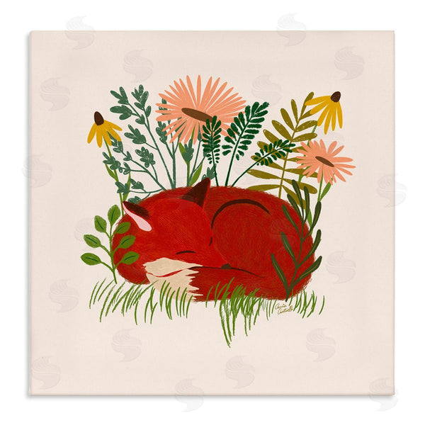 stupell industries Carrie Cantwell | Sleeping Fox Among Daisies