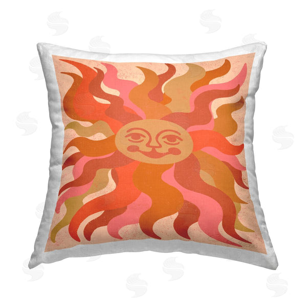 stupell industries Carrie Cantwell | Smiling Abstract Sun Rays Printed Throw Pillow