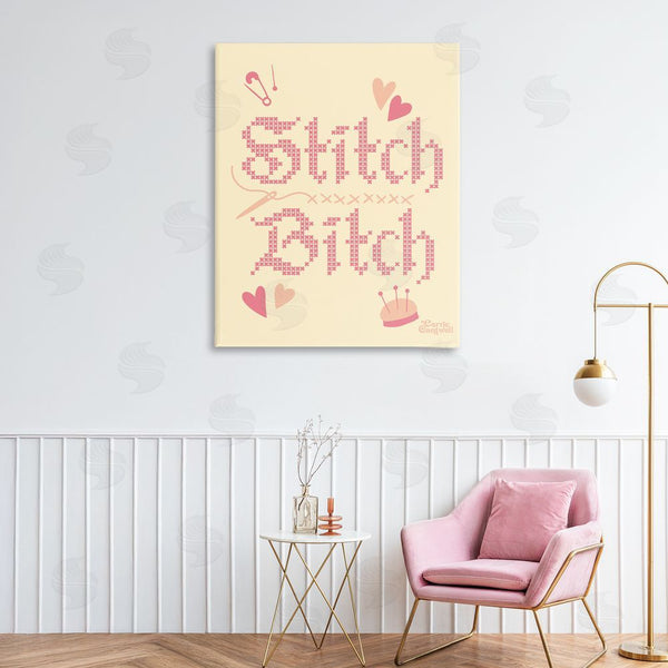 Stupell Industries Carrie Cantwell | Stitch B*tch Embroidery Craft Wall Art