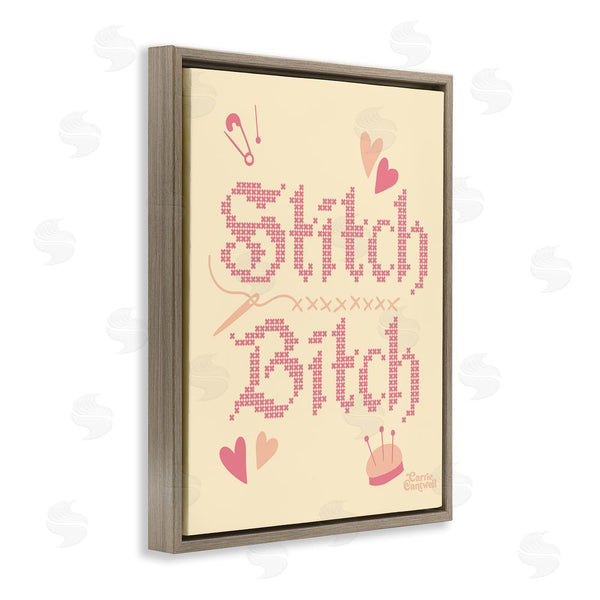 Stupell Industries Carrie Cantwell | Stitch B*tch Embroidery Craft Wall Art