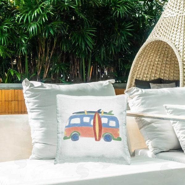 Stupell Industries Carrie Cantwell | Summer Beach Bus Printed Throw Pillow