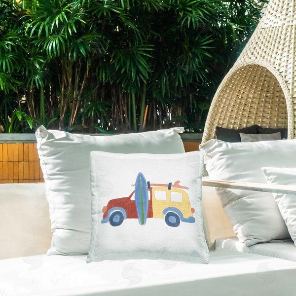 Stupell Industries Carrie Cantwell | Summer Beach Wagon Printed Throw Pillow