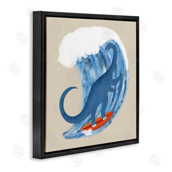 Stupell Industries Carrie Cantwell | Surfing Dino Brontosaurus Wall Art