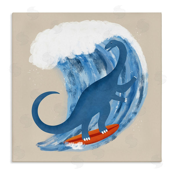 stupell industries Carrie Cantwell | Surfing Dino Brontosaurus Wall Art