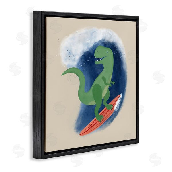 Stupell Industries Carrie Cantwell | Surfing Dino T-Rex Wall Art