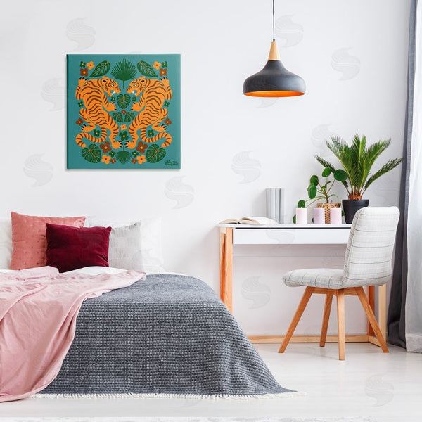 Stupell Industries Carrie Cantwell | Symmetrical Tigers & Nature Wall Art