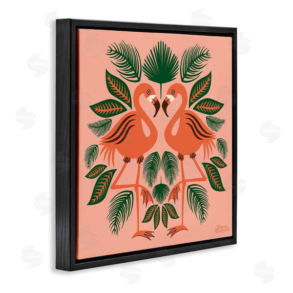 Stupell Industries Carrie Cantwell | Symmetrical Tropical Flamingos Wall Art