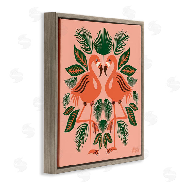 Stupell Industries Carrie Cantwell | Symmetrical Tropical Flamingos Wall Art