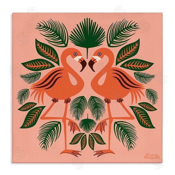 stupell industries Carrie Cantwell | Symmetrical Tropical Flamingos Wall Art