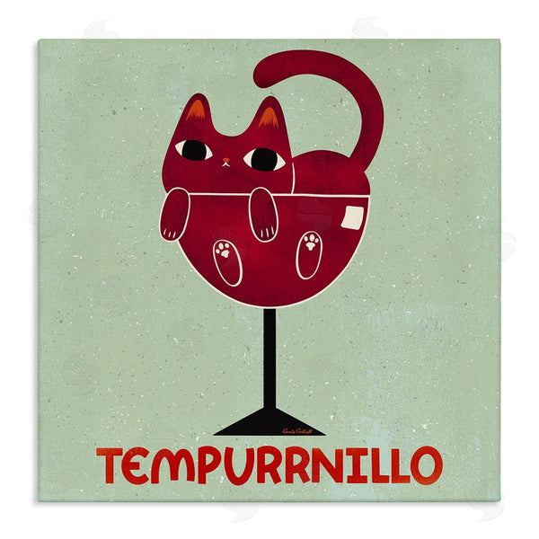 stupell industries Carrie Cantwell | Tempurrnillo Cat Wine Wall Art
