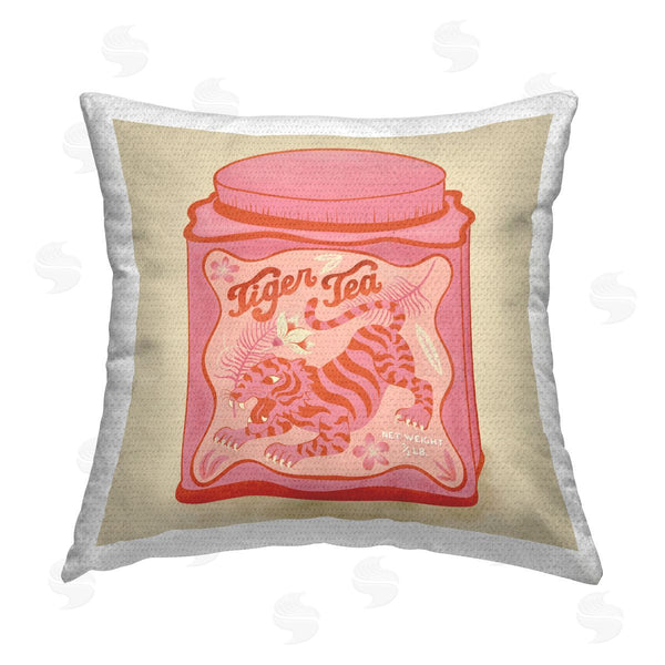 Stupell Industries Carrie Cantwell | Tiger Tea Traditional Style Printed Throw Pillow