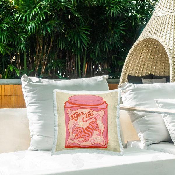 Stupell Industries Carrie Cantwell | Tiger Tea Traditional Style Printed Throw Pillow