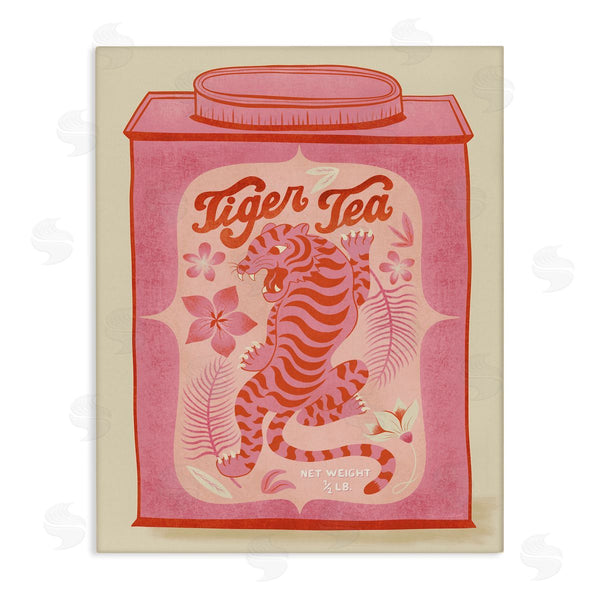 stupell industries Carrie Cantwell | Tiger Tea Tropical Tin Wall Art