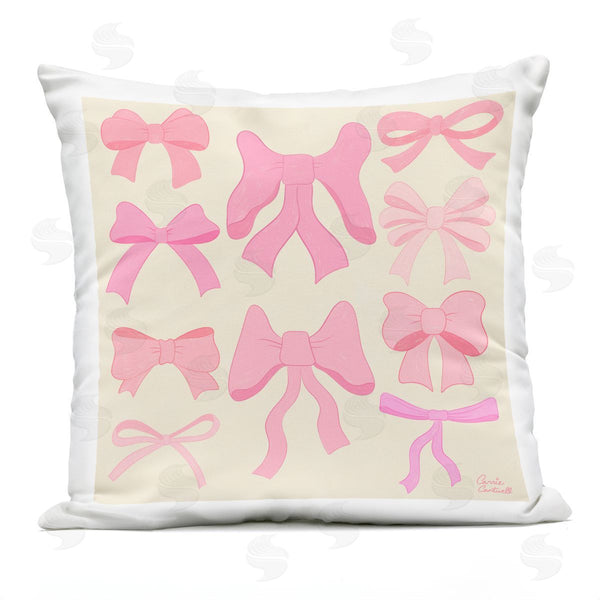 Stupell Industries Carrie Cantwell | Trendy Pink Bows Assortment Printed Throw Pillow