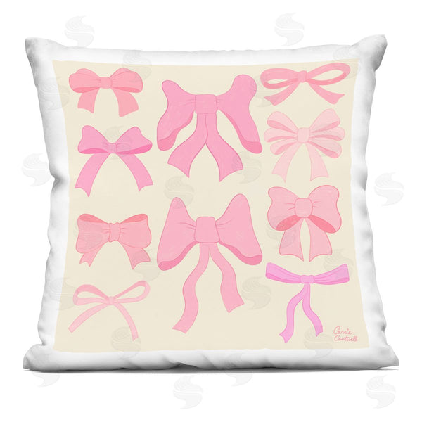 stupell industries Carrie Cantwell | Trendy Pink Bows Assortment Printed Throw Pillow