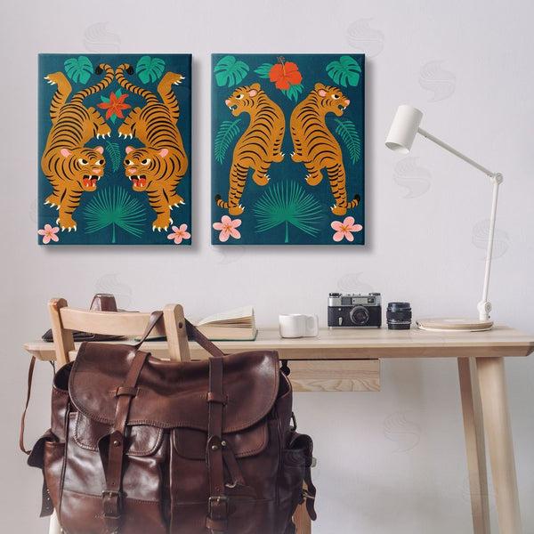 Stupell Industries Carrie Cantwell | Twin Jungle Tigers Wall Art