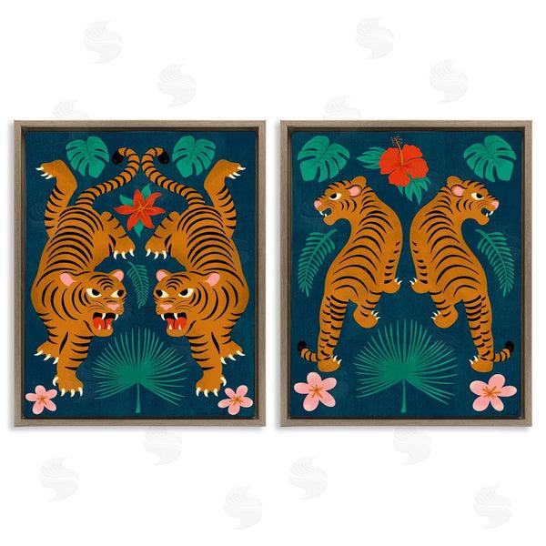 Stupell Industries Carrie Cantwell | Twin Jungle Tigers Wall Art