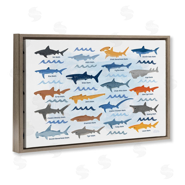 Stupell Industries Carrie Cantwell | Various Shark Breeds