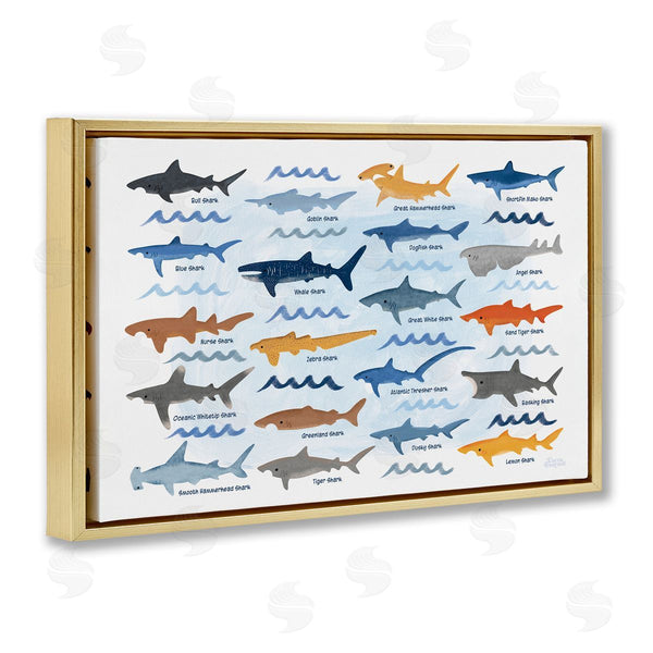 Stupell Industries Carrie Cantwell | Various Shark Breeds
