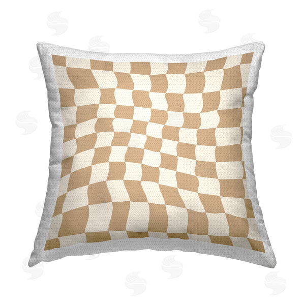 Stupell Industries Carrie Cantwell | Wavy Checkered Pattern Printed Throw Pillow