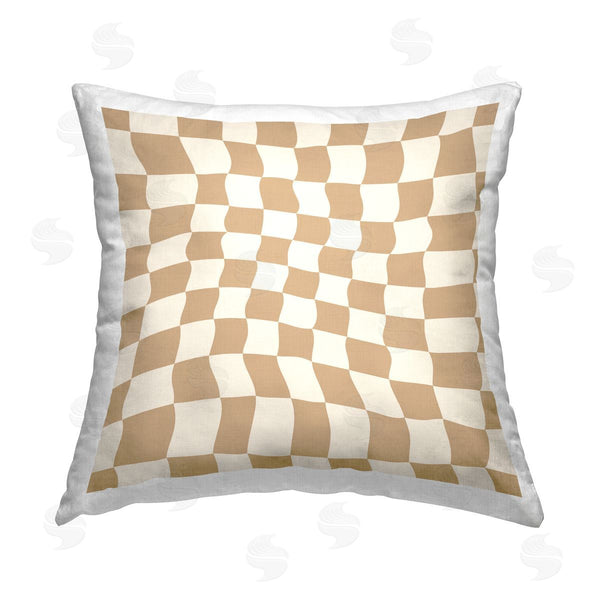 stupell industries Carrie Cantwell | Wavy Checkered Pattern Printed Throw Pillow