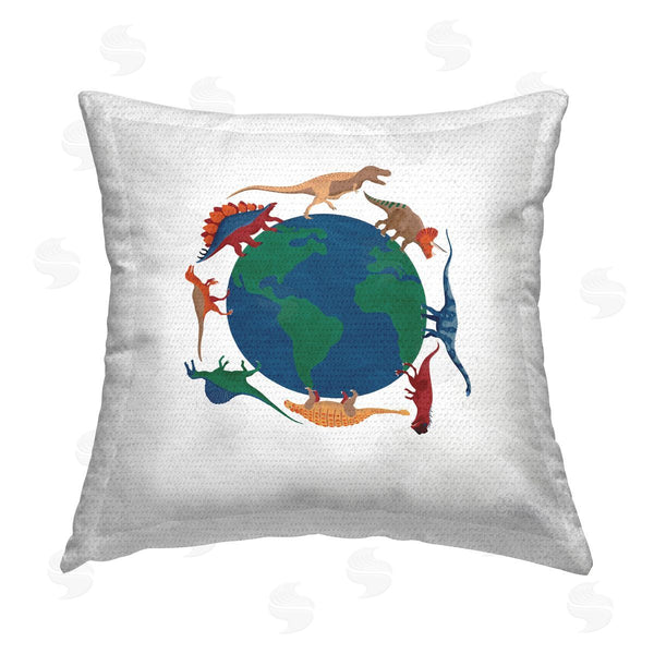 Stupell Industries Carrie Cantwell | When Dinos Roamed Printed Throw Pillow