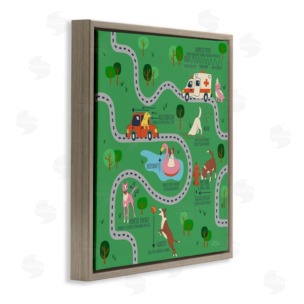 Stupell Industries Carrie Cantwell | Whimsical Dogs Map Wall Art