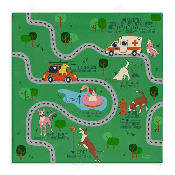 stupell industries Carrie Cantwell | Whimsical Dogs Map Wall Art