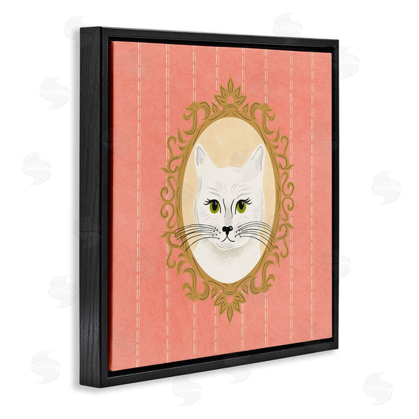 Stupell Industries Carrie Cantwell | White Cat Portrait Wall Art