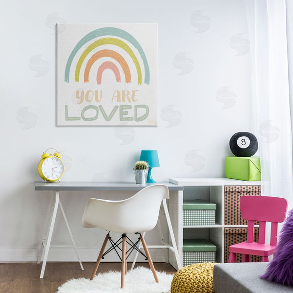 Stupell Industries Carrie Cantwell | You Are Loved Rainbow Wall Art