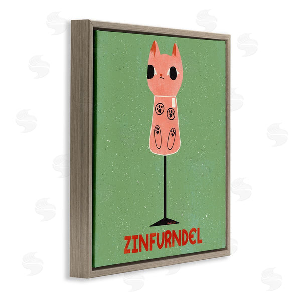 Stupell Industries Carrie Cantwell | Zinfurndel Feline Wine Wall Art