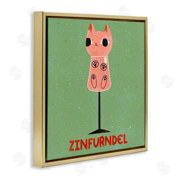 Stupell Industries Carrie Cantwell | Zinfurndel Feline Wine Wall Art