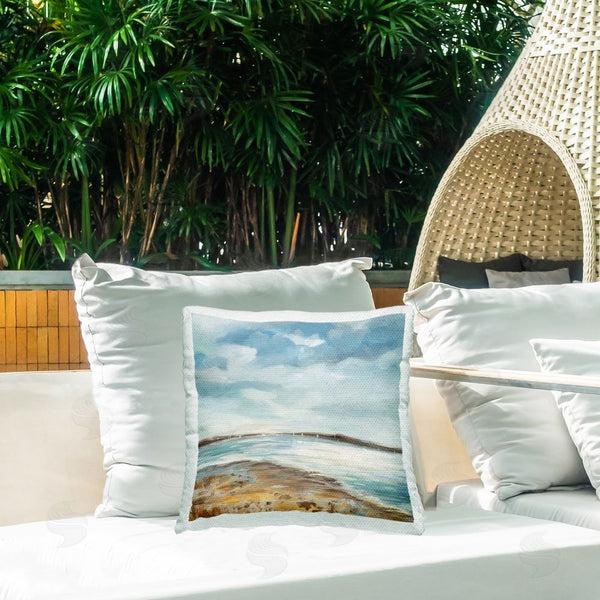 Stupell Industries Carson Lyons | Cloudy Ocean Landscape Printed Throw Pillow