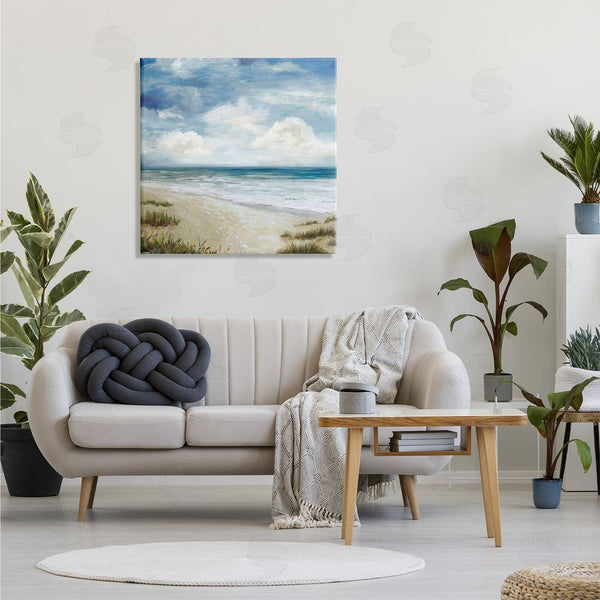Stupell Industries Carson Lyons | Cloudy Sky Beach Coast Landscape White Foam Tide Wall Art