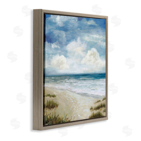 Stupell Industries Carson Lyons | Cloudy Sky Beach Coast Landscape White Foam Tide Wall Art