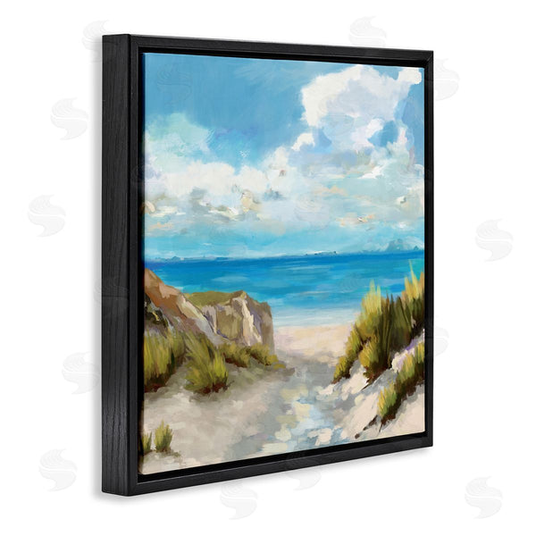 Stupell Industries Carson Lyons | Coastal Path To Beach Nautical Grass Cloudy Summer Sky Wall Art