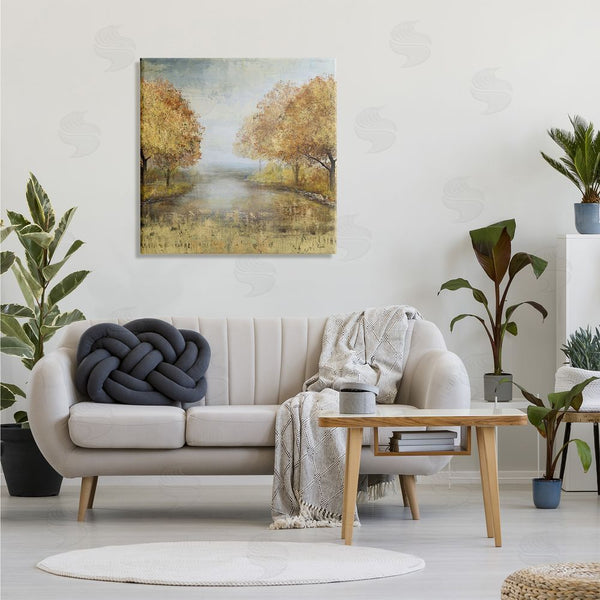 Stupell Industries Carson Lyons | Golden Autumn Tree Forest Landscape Contemporary Scene Wall Art