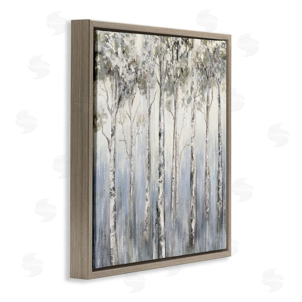 Stupell Industries Carson Lyons | Mystic White Birch Tree Forest White Grey Bark Wall Art