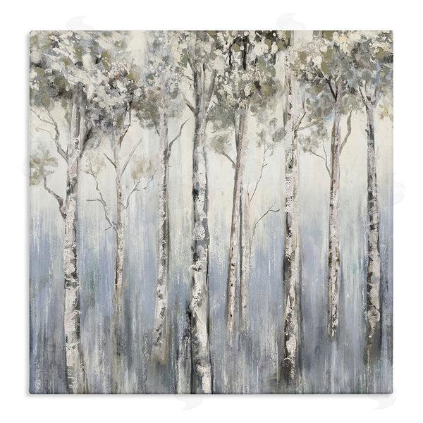 stupell industries Carson Lyons | Mystic White Birch Tree Forest White Grey Bark Wall Art