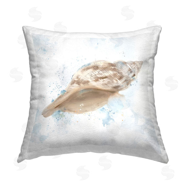 stupell industries Carson Lyons | Subtle Conch Sea Life Printed Throw Pillow