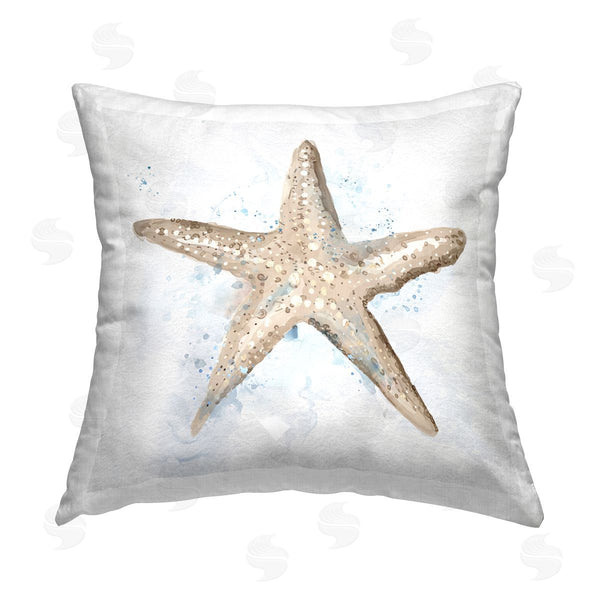stupell industries Carson Lyons | Subtle Starfish Sea Life Printed Throw Pillow