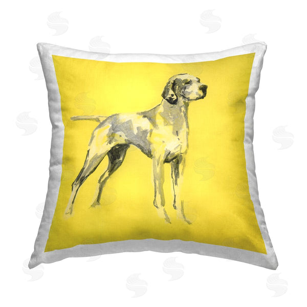 stupell industries cartissi | Great Dane on Yellow Printed Throw Pillow