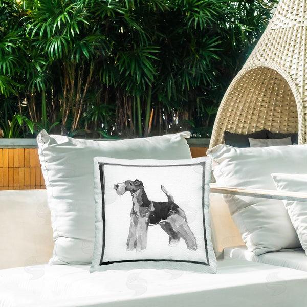 Stupell Industries Cartissi | Minimal Airedale Terrier Printed Throw Pillow