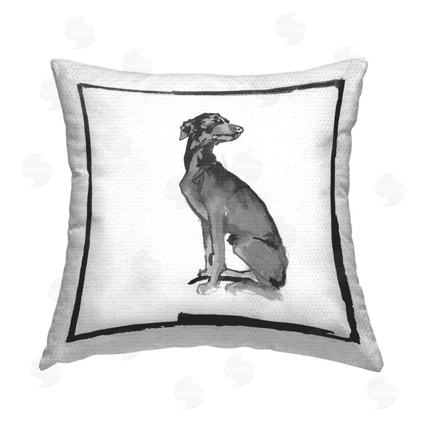 Stupell Industries Cartissi | Minimal Dog Gazing Printed Throw Pillow