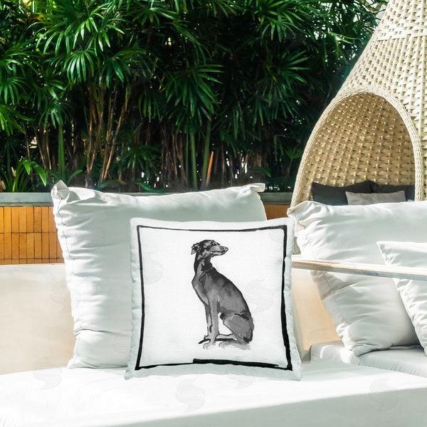 Stupell Industries Cartissi | Minimal Dog Gazing Printed Throw Pillow
