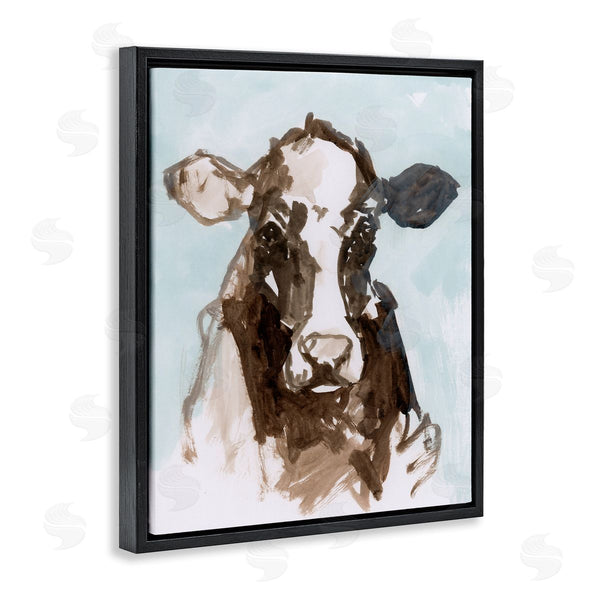 Stupell Industries Casa Cartissi | Abstract Cow On Blue